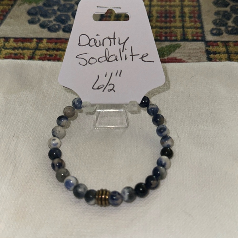 Beautiful Hand Crafted Dainty Sodalite Stretch Bracelet